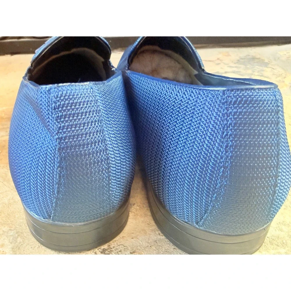 Stacy Adams Tazewell Plain Toe Tassel Loafers Blue Textile Men's 15M